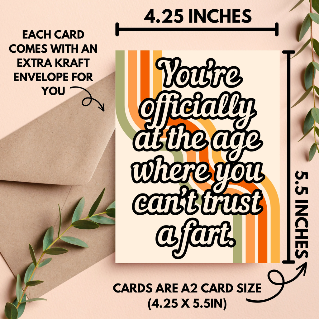 Can't Trust a Fart Funny Birthday Card Funny