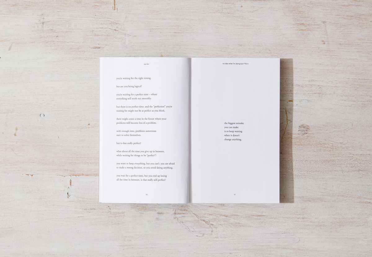 Open book with text on a wooden surface